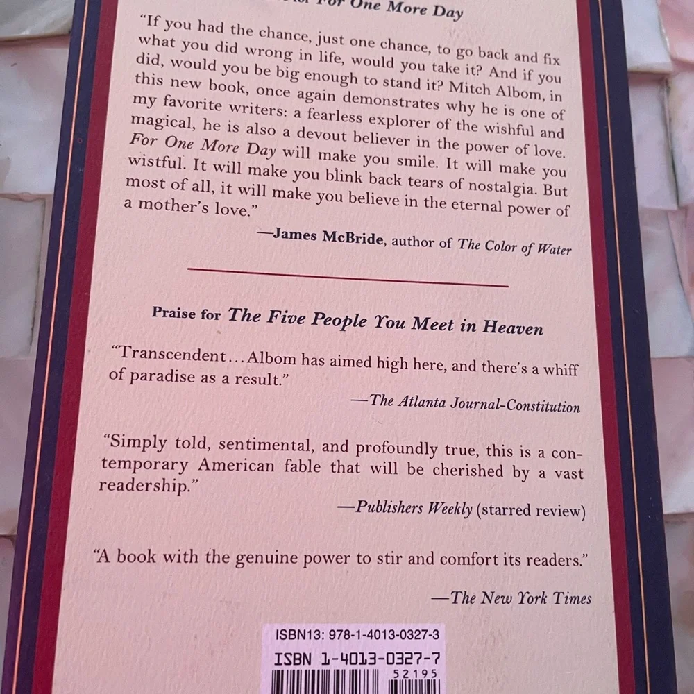 For One More Day by Mitch Albom Book